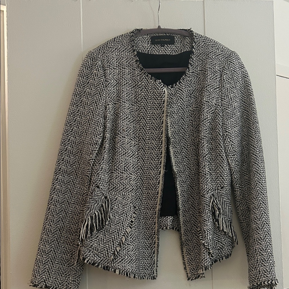 Kobi Halperin Monochrome Herringbone Blazer